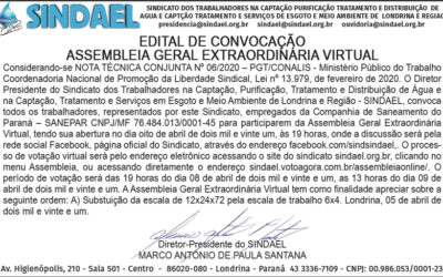 Edital sindael escala