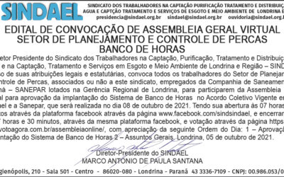 Edital sindael banco de horas