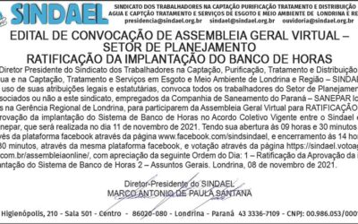 Edital sindael ratificação