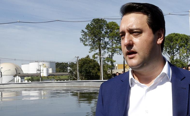 Obras de ampliação da estação de tratamento de esgoto Belem, em Curitiba.