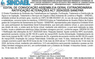 Edital Sindael Alteração Act 24 25 (copy)